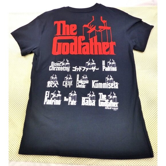 The Godfather Other - The Godfather Don Corleone Double Sided Graphic T-Shirt Black Large 100% Cotton